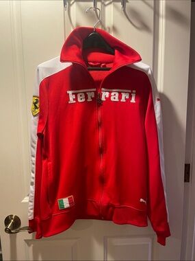 Ferrari PUMA Jacket Men's Red Ferrari Official Product Warm Up Jacket Size Large
